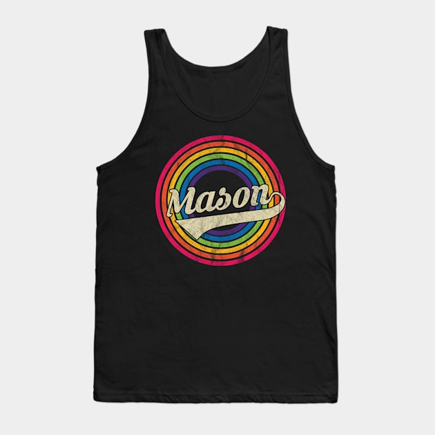 Mason - Retro Rainbow Faded-Style Tank Top by MaydenArt